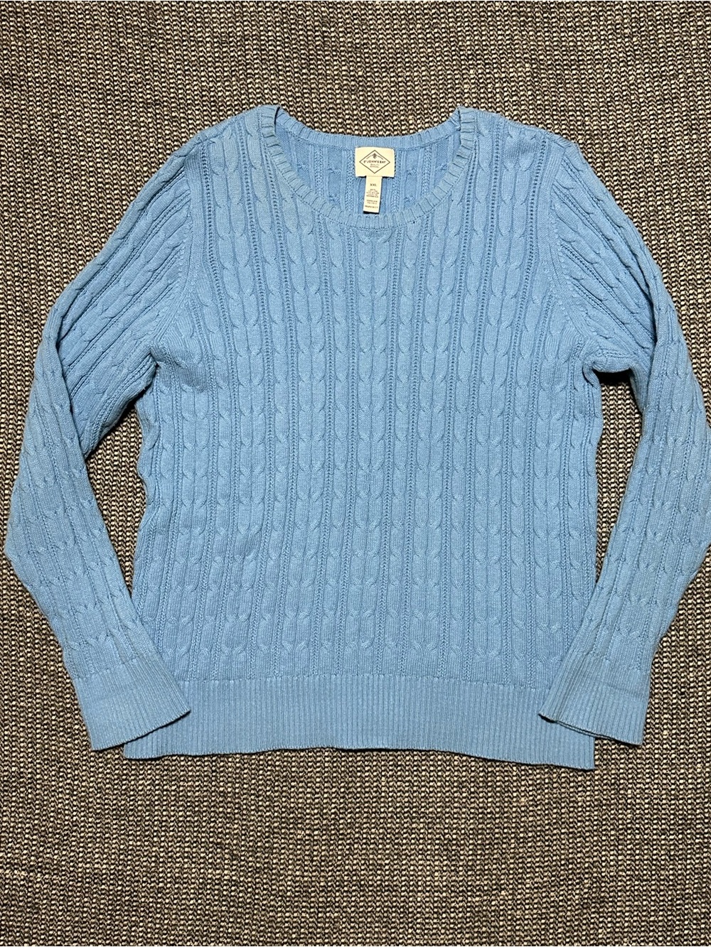 St. John's Bay Light Blue Cable Knit Crewneck Sweater